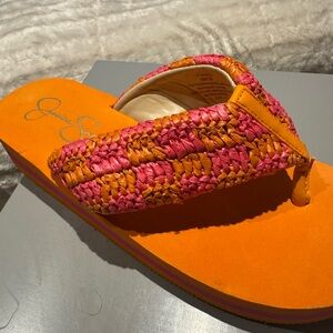 Jessica Simpson Vibrant Orange and Pink Sandals